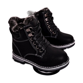 Trappeurs pour enfants isolés avec de la fourrure Black Luke noir