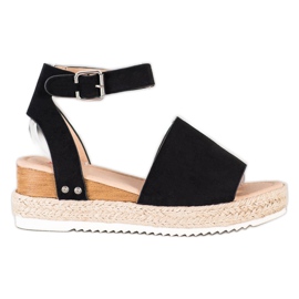 Kylie Sandales compensées noires le noir
