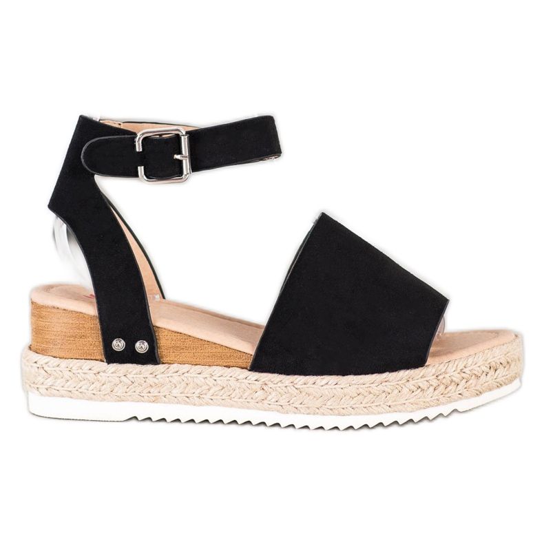 Kylie Sandales compensées noires le noir