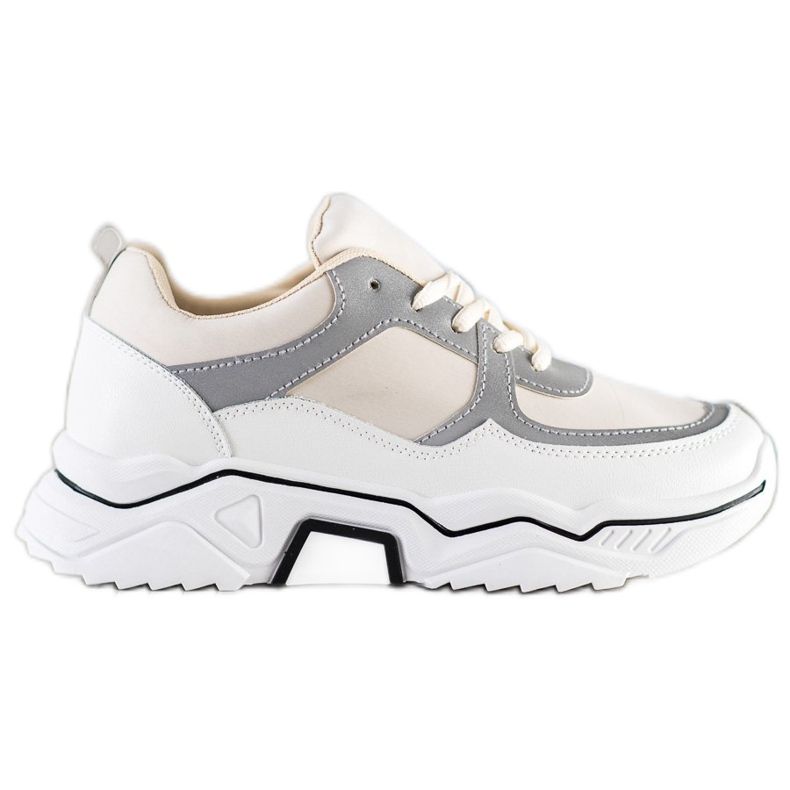 SHELOVET Baskets de sport confortables blanche brun