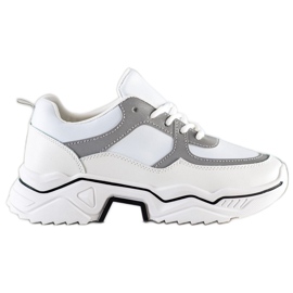 SHELOVET Baskets de sport confortables blanc gris multicolore