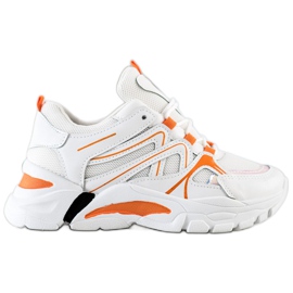 SHELOVET Baskets Avec Insert Orange blanc