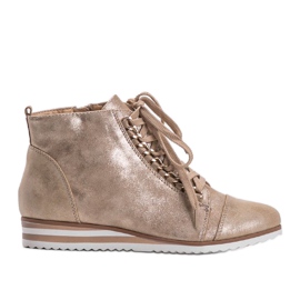 Baskets beiges 15A8617 doré