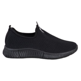 SHELOVET Baskets confortables en textile le noir