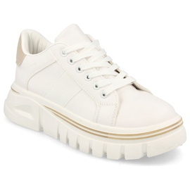 PS1 Baskets Femme On The Platform Blanc Et Beige Riri