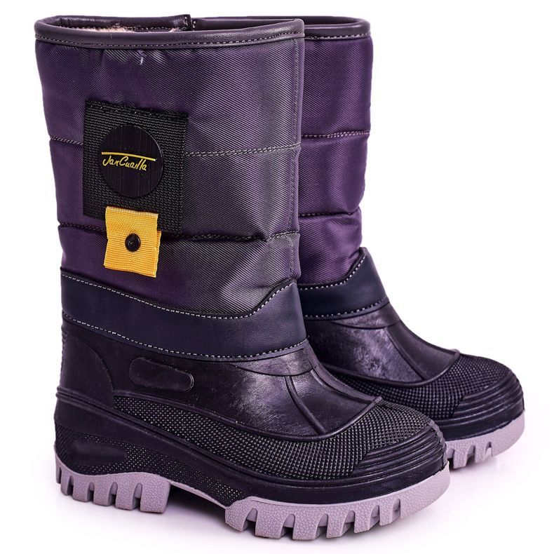Apawwa Bottes de neige pour enfants réchauffées avec de la fourrure Gris Rubbi violet multicolore