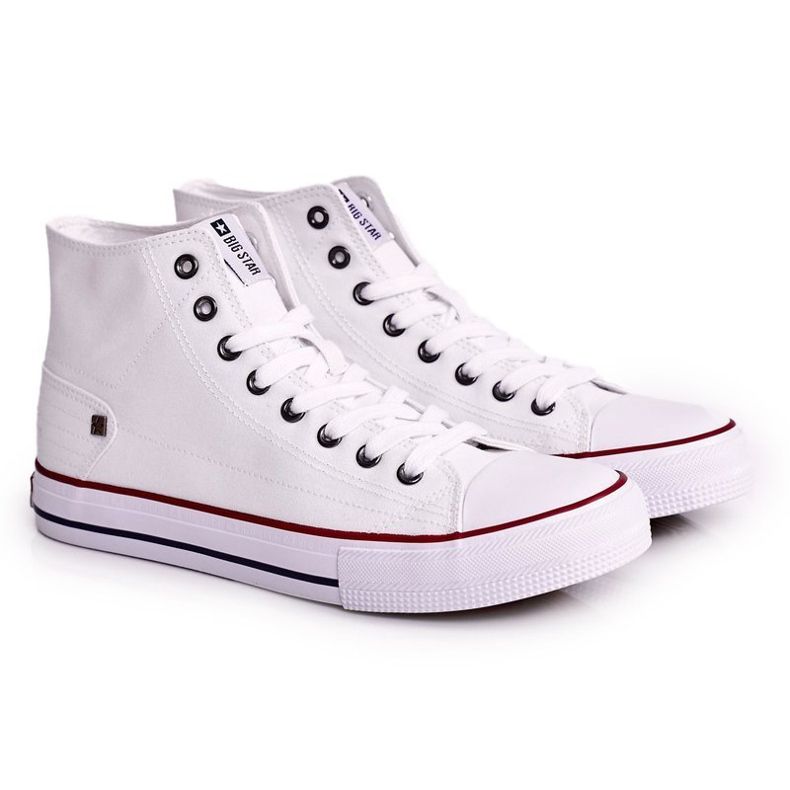 Baskets montantes classiques pour hommes Big Star DD174251 Blanc blanche Baskets montantes classiques pour hommes Big Star DD174251 Blanc blanche
