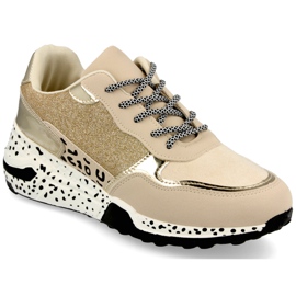 PS1 Baskets compensées pour femmes Doré Avery beige