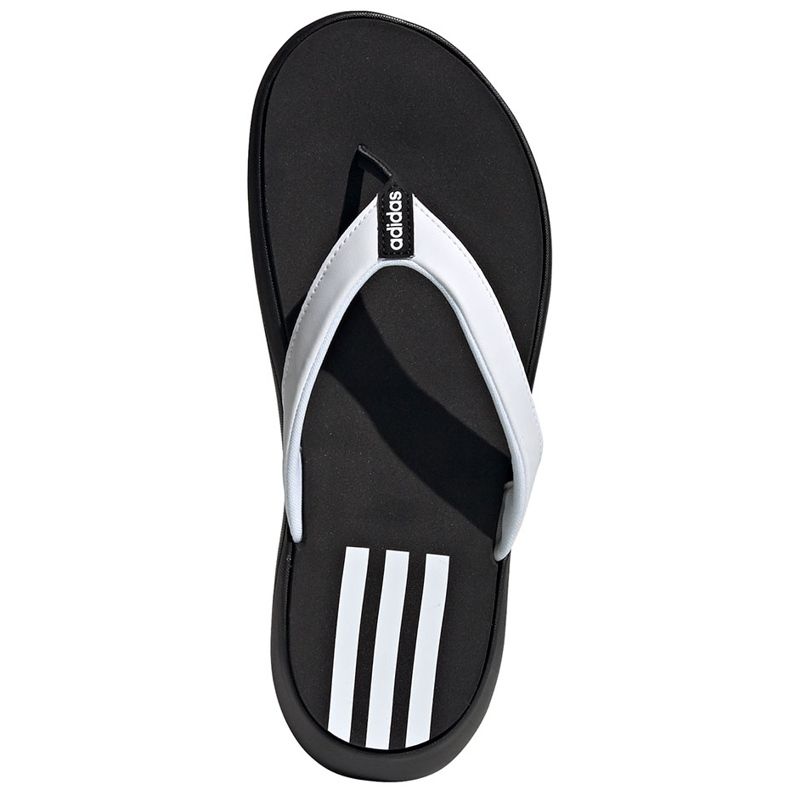 Pantoufles Adidas Comfort Flip Flop EG2065 blanches et noires pour femmes le noir