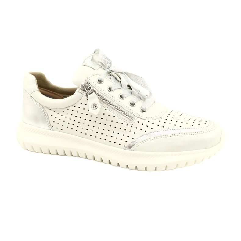 Chaussures de sport à lacets ajourées Caprice, lourdes H 23750, blanches