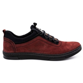 Polbut Chaussures casual homme cuir K24 bordeaux rouge