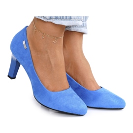 PJ1 Escarpins Classiques On A Bar Daim Bleu Eleanor