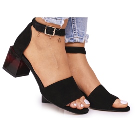 Sandales à talons en daim Laura Messi 2285 Noir le noir