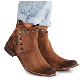 Bottines Femme En Daim Avec Boucle Exquisite 1198 Cognac brun