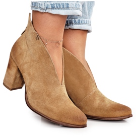 Exquisite Bottines En Daim Sur Un Talon Avec Une Coupe Exquise 1231 Rouge beige brun