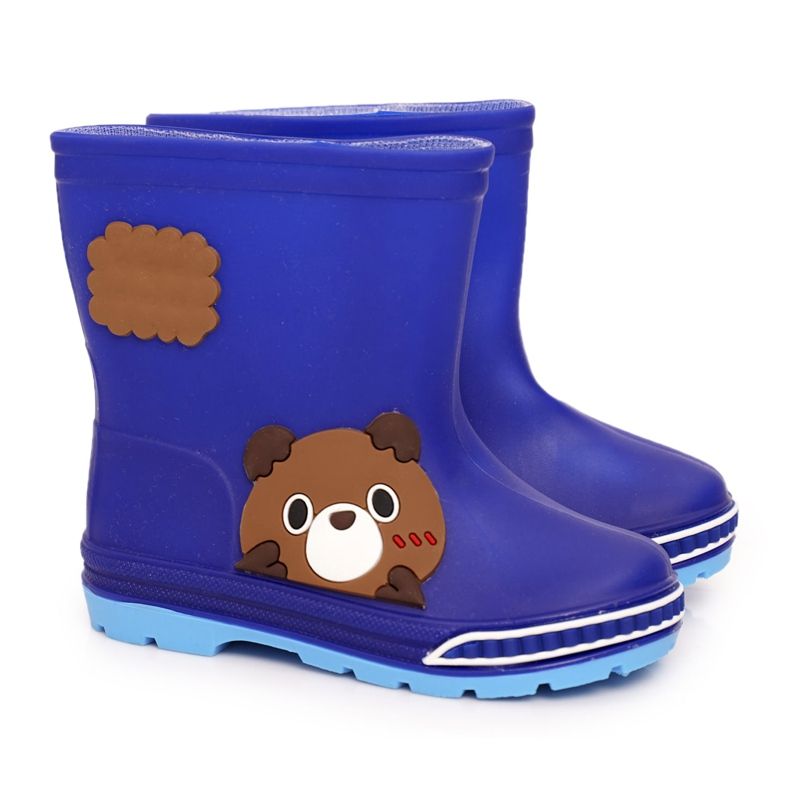 Bottes de pluie pour enfants avec un ours en peluche bleu marin