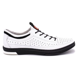 Polbut Chaussures d'été en cuir pour hommes K22 blanc