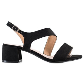 Kylie Sandales noires sur barre basse le noir