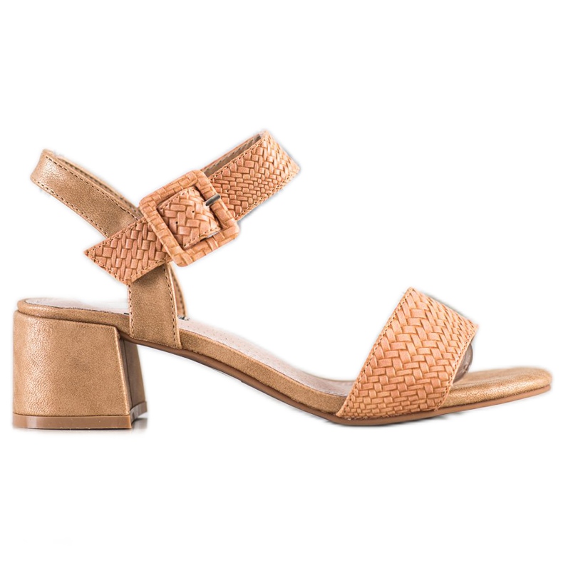 Kylie Sandales à talons hauts tressés brun