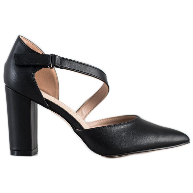 Sabatina Escarpins noirs avec cuir écologique le noir