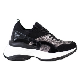 Bestelle Baskets à la mode sur la plate-forme beige noir