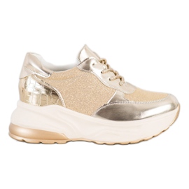 Bestelle Baskets dorées à paillettes beige