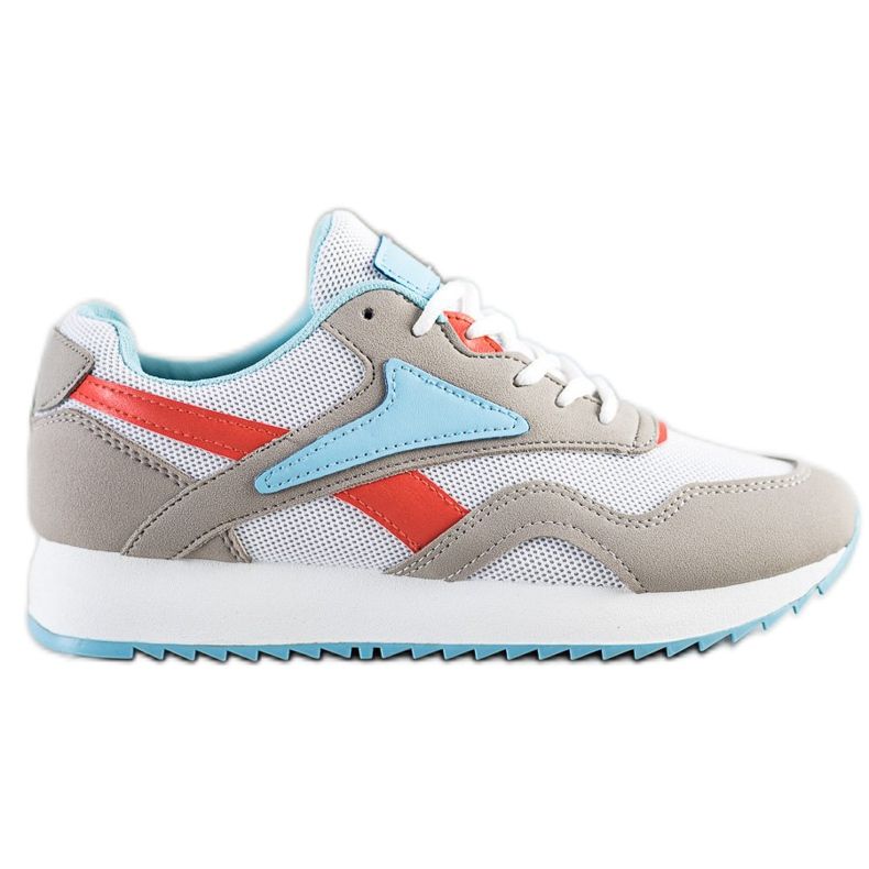 SHELOVET Chaussures de sport avec maille blanche bleu orange gris