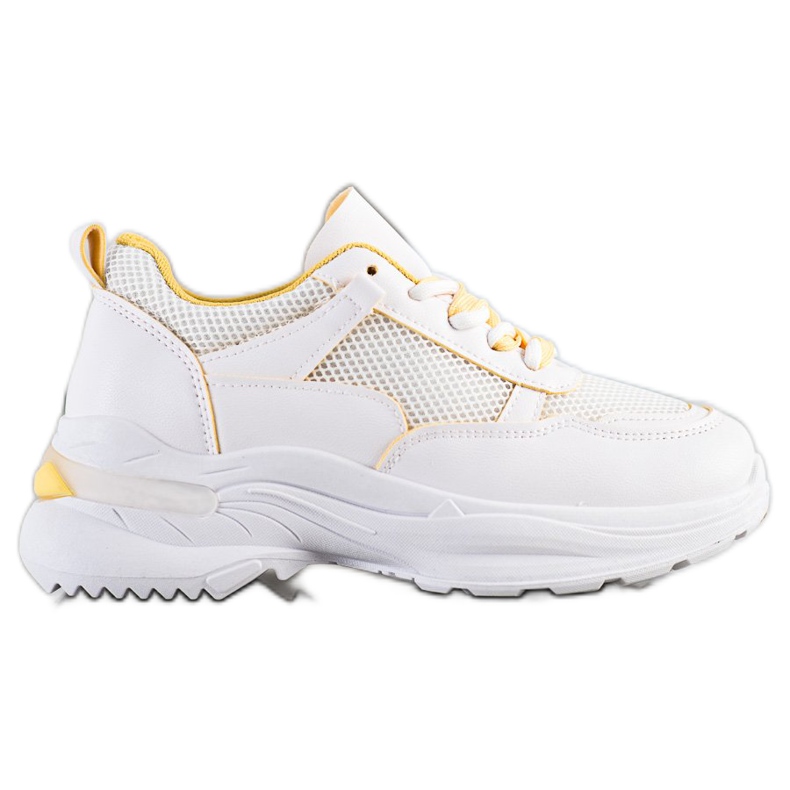 SHELOVET Baskets blanches confortables jaune