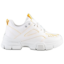 SHELOVET Baskets blanches à la mode jaune
