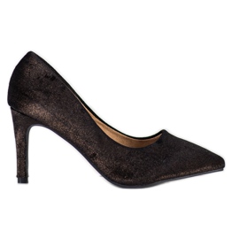 Kylie Talons élégants en daim le noir d'or Kylie Talons élégants en daim le noir d'or