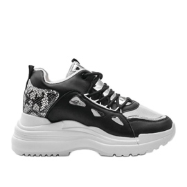 Baskets serpent noir et blanc 3170