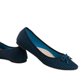 Ballerines textiles bleues Del Amor noir