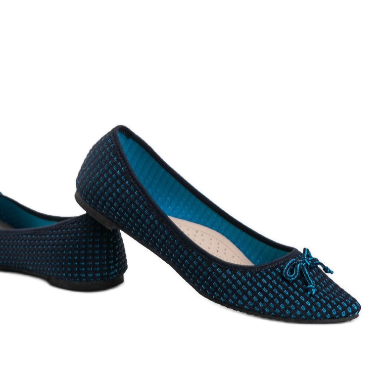 Ballerines textiles bleues Del Amor le noir