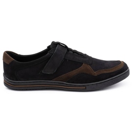 Polbut Chaussures casual en cuir homme 2102 noir