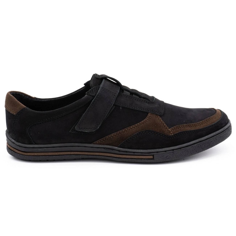 Polbut Chaussures casual en cuir homme 2102 noir le noir