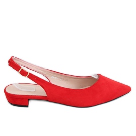 Ballerines rouges à talon ouvert MM-801 Rouge