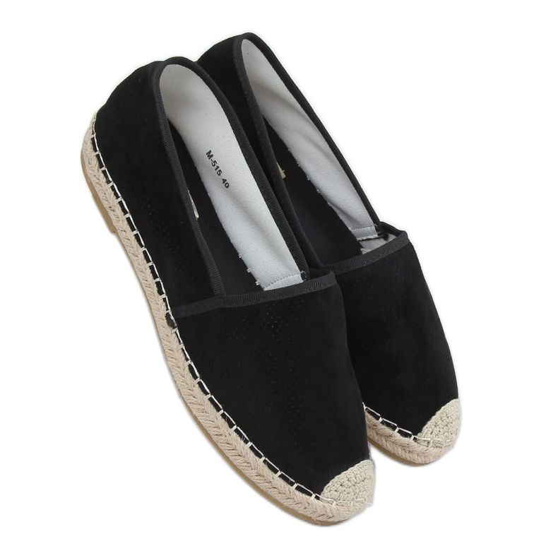 Espadrilles noires pour femmes M-515 Noir le noir