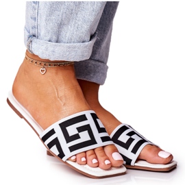 Chaussons Classiques Femme Blanc Melinda noir