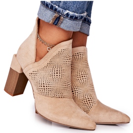 Bottines Ajourées Sur Un Poteau Michelle Beige Bottines Ajourées Sur Un Poteau Michelle Beige