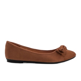 Ballerines Ellie en daim camel brun