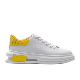 Baskets femme Taranto blanches et jaunes