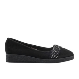 Ballerines en daim sur le talon compensé Maritza le noir