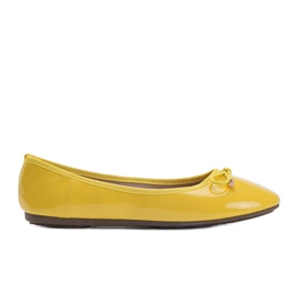 Ballerines en cuir verni jaune Jaylynn