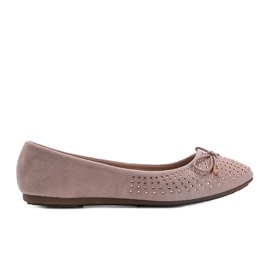 Ballerines en daim rose avec zircone cubique Larissa Ballerines en daim rose avec zircone cubique Larissa