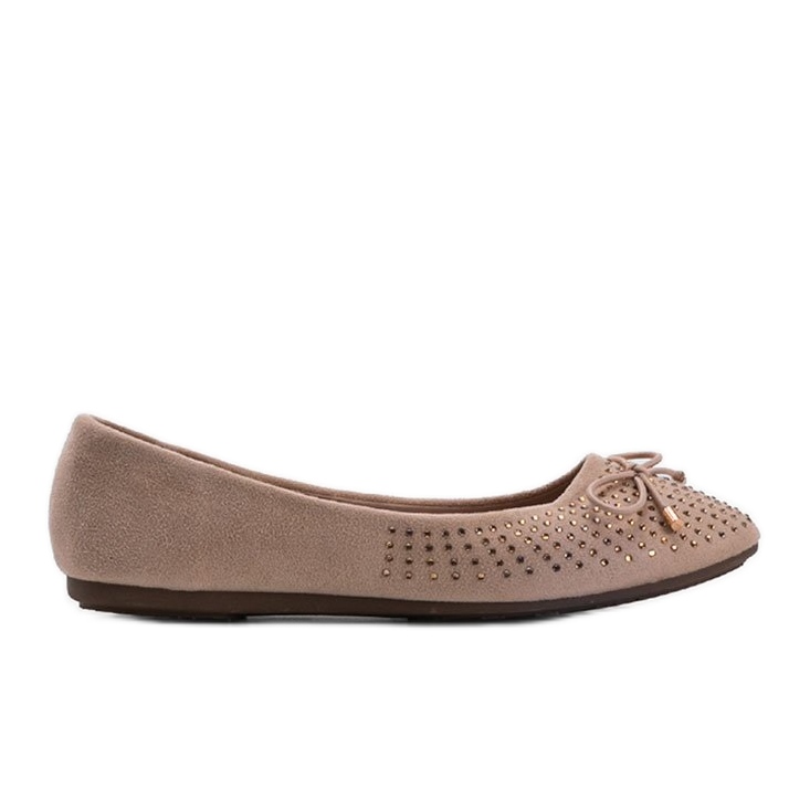 Ballerines en daim beige avec zircone cubique Larissa