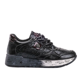 Baskets compensées noires Ayanna