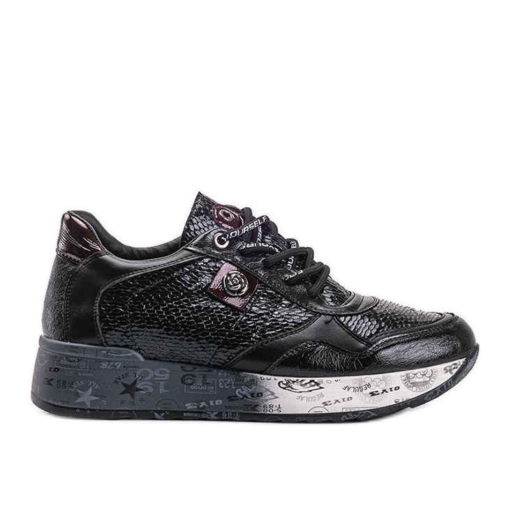 Baskets compensées noires Ayanna le noir