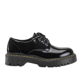 Bottines laquées vernies noires, bottines Marilyn le noir