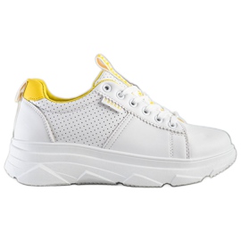 SHELOVET Baskets Na Bielej Plateforme Nice blanc jaune