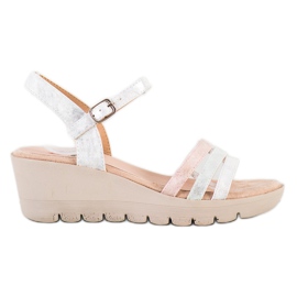 Kylie Sandales compensées blanc